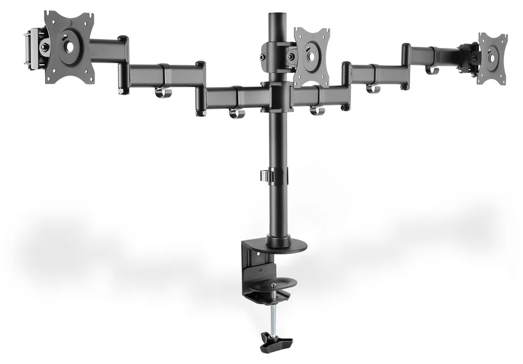 Support Triple Écran Articulé Max 8kg par Bras pour Moniteurs 27 Pouces - 8