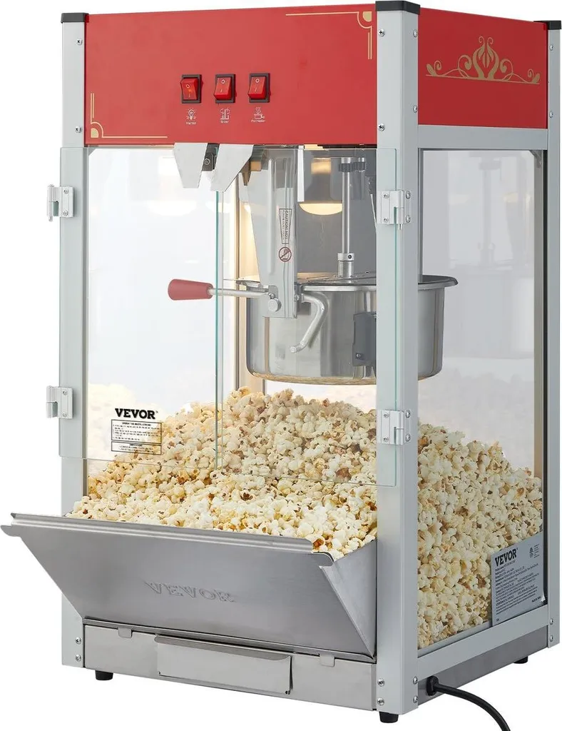 Appareil à Pop-corn Professionnel 12oz 1440W – Machine Rouge de Table - 9