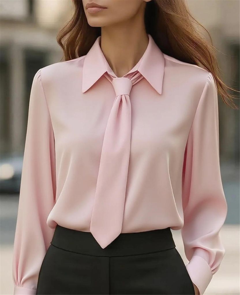 Chemise,Chemise en Satin pour femmes, vêtements de luxe en soie