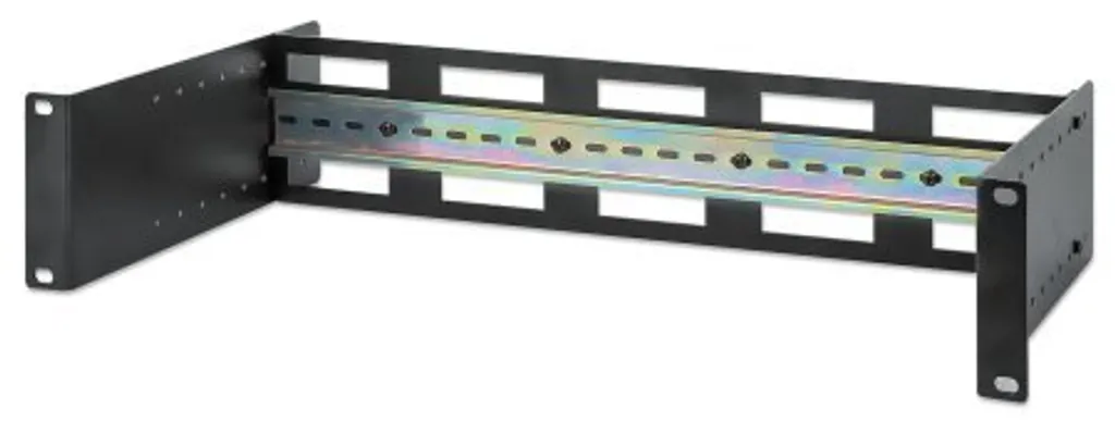 Support rail DIN 2U ajustable en profondeur pour composants 19 pouces