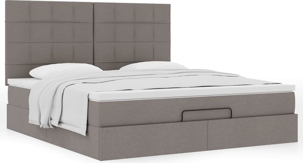 Maison Exclusive - Ottoman-Bett mit Matratze Taupe 180x200 cm Stoff