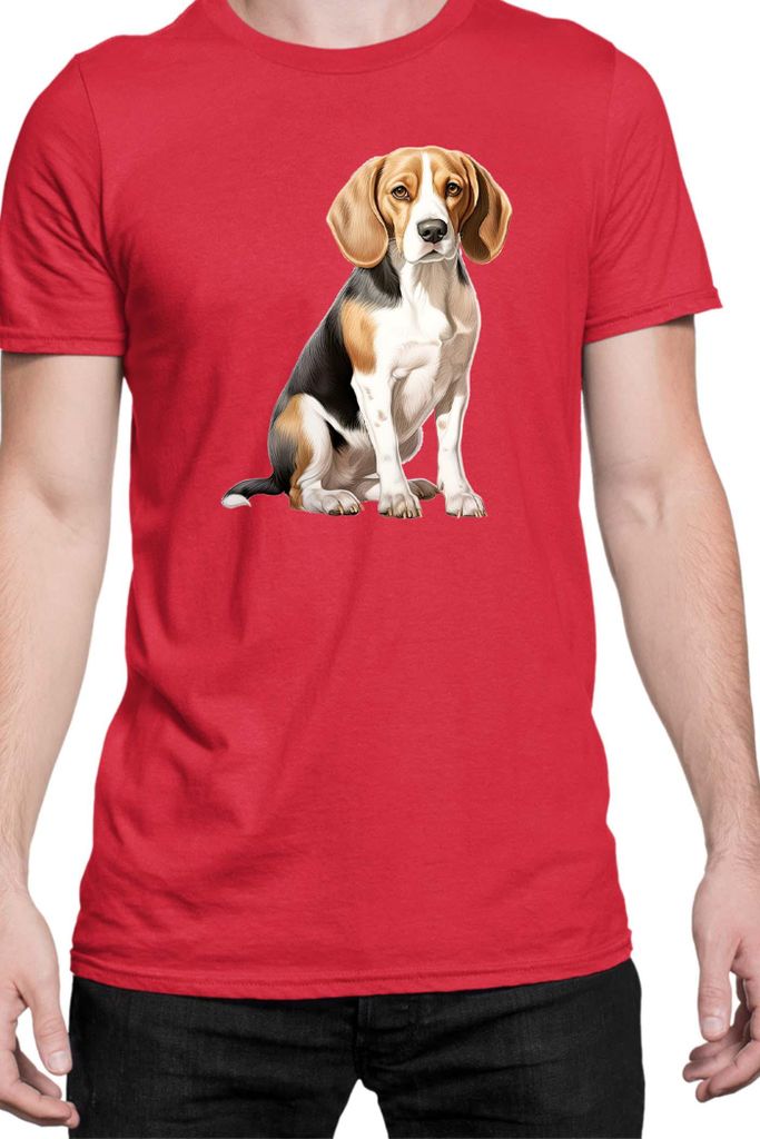 Herren T-Shirt Dogs Breeds Beagle Dog Breed 008, Man M / Rot