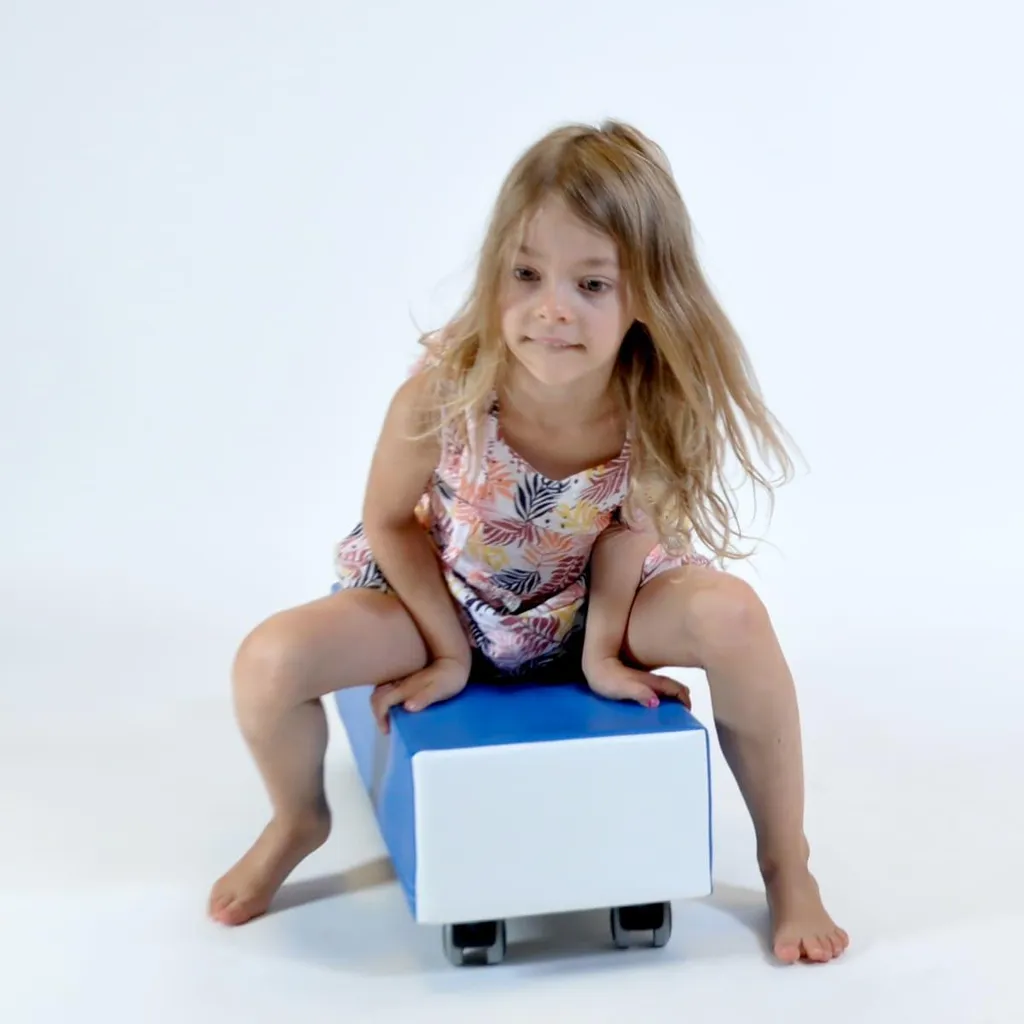 Rouler Soft Play Long Dady : Roues de toboggan Bleu pour module mousse
