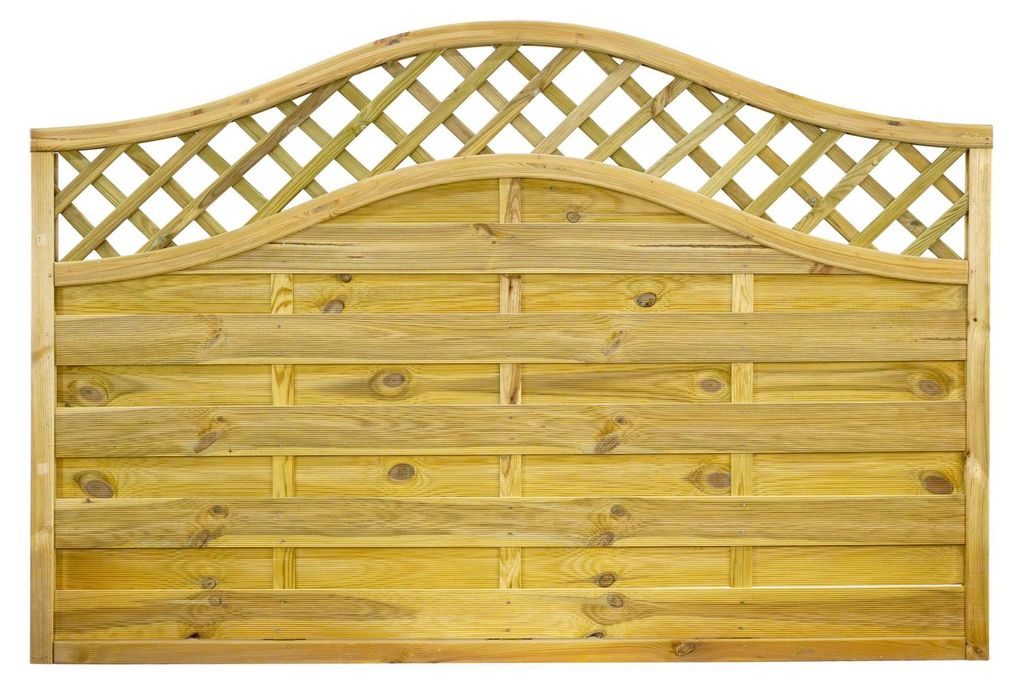 Ligna Gard Dichtzaun Lausanne gebogen mit Rankgitter 180x120 cm Holzzaun Kiefer Kesseldruckimprägniert 44x44 mm Rahmen