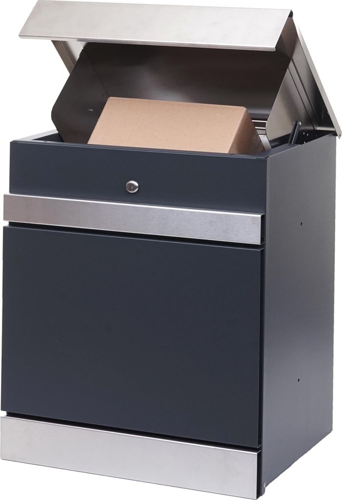 Paketkasten MCW-K41, Paketbox Paketfach Paketstation Briefkasten, Metall Edelstahl verzinkt anthrazit