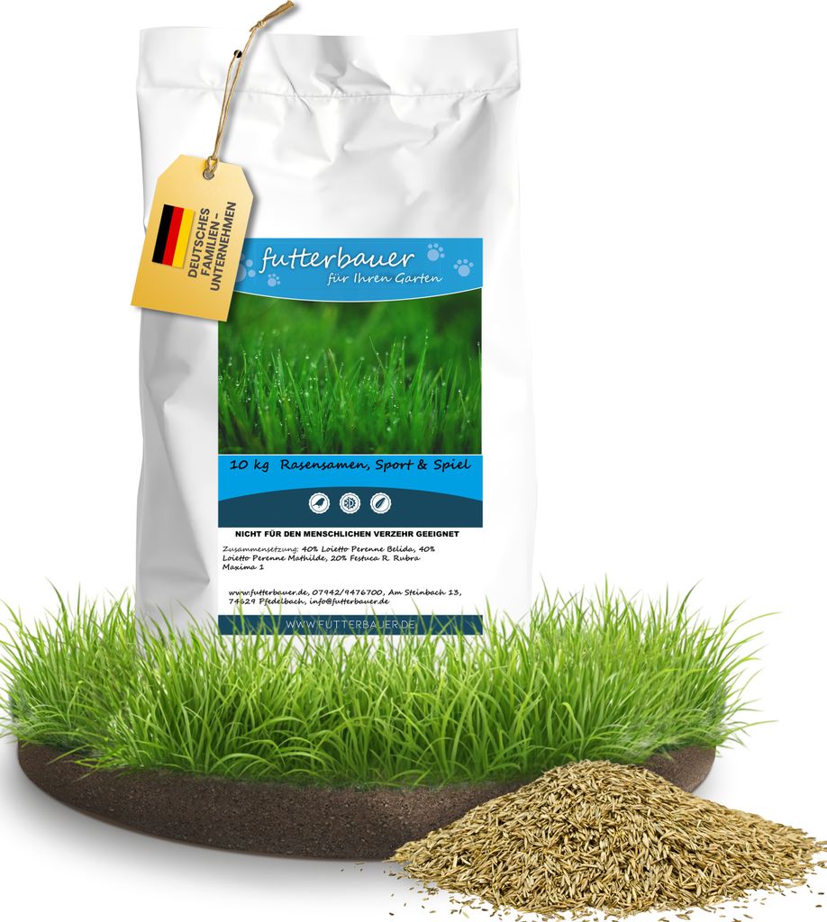 Futterbauer Rasensamen Sport & Spiel 10 kg, Robuster & Produktbild 