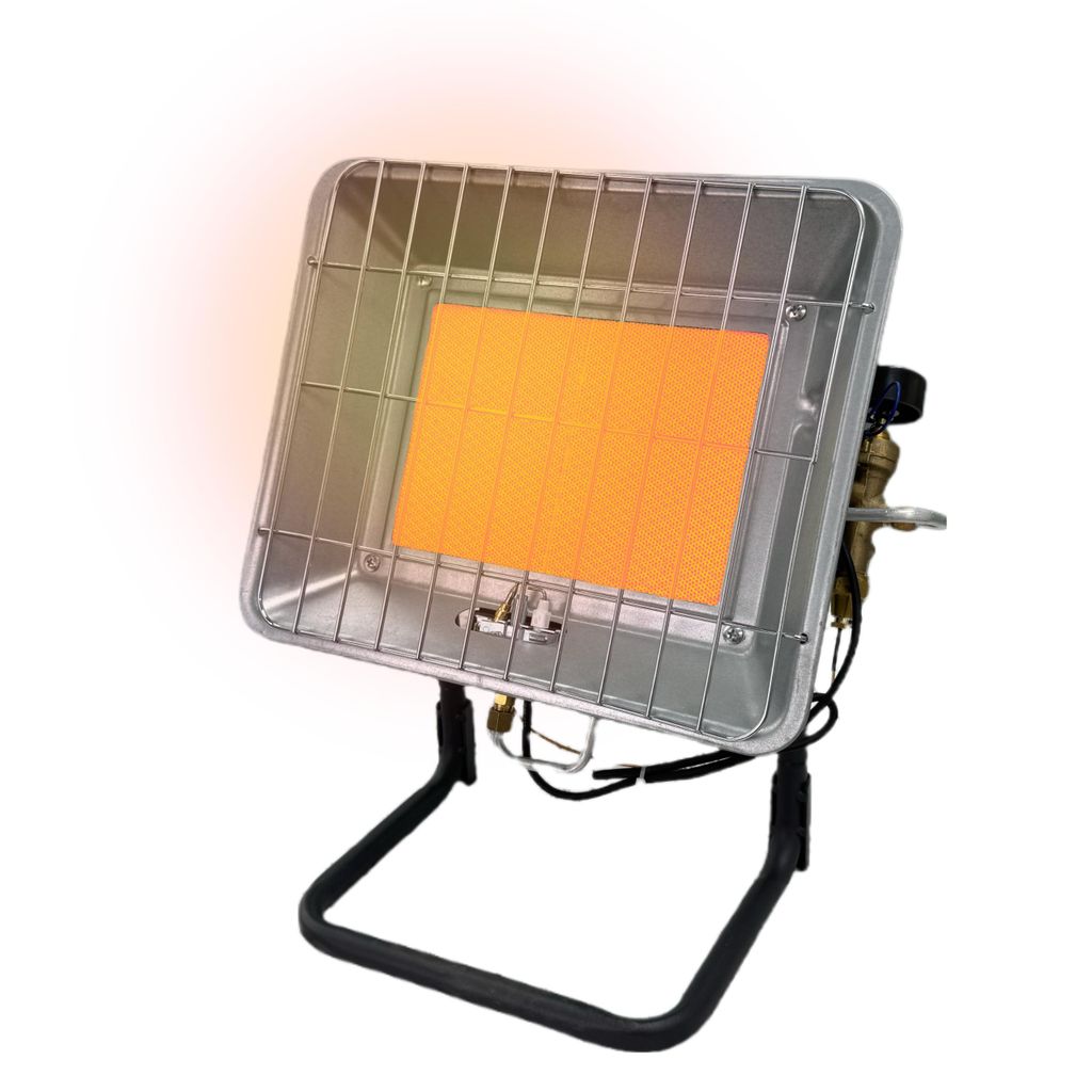 Gasheizstrahler 4,5 kW mit Piezozündung, Druckregler & Produktbild 