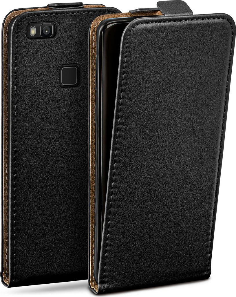 moex Flip Case kompatibel mit Huawei P9 Lite - Hülle mit 360 Grad Schutz, Schwarz