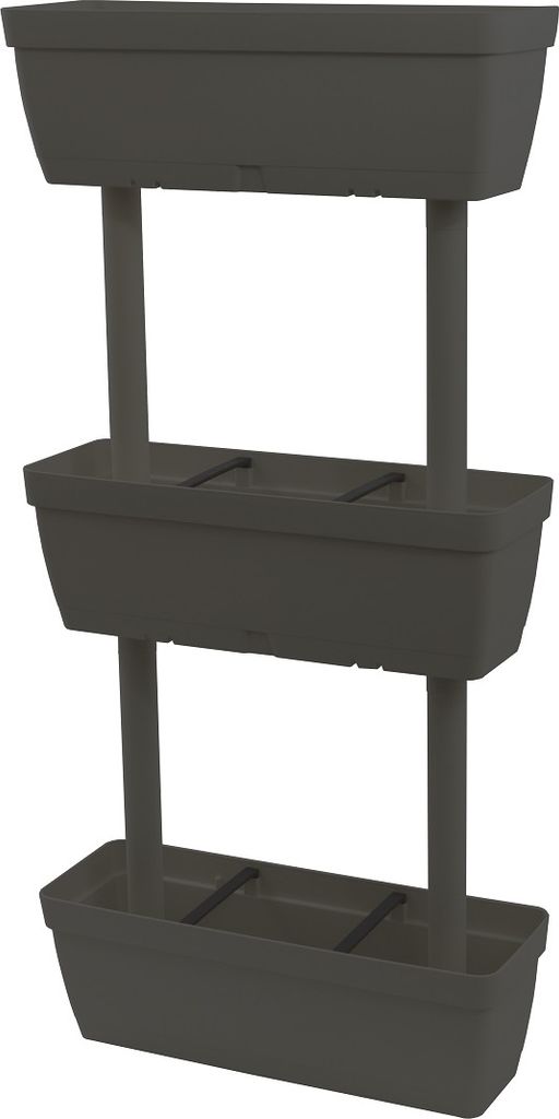 Senkrechtgarten / Blumenkasten 3tlg. dunkelgrau