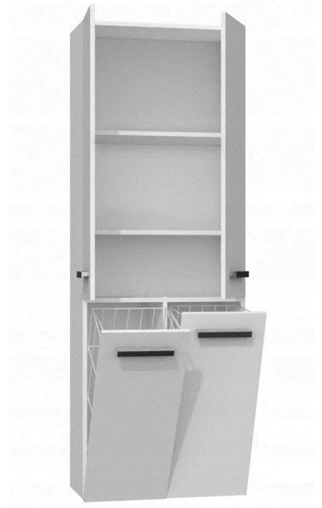 Armoire de salle de bain Topeshop NEL 2K DD BIEL Blanche Image du produit 