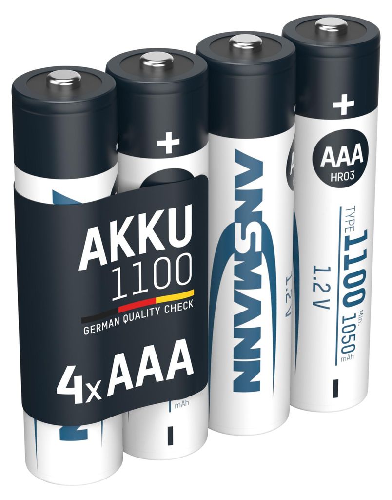 ANSMANN Akku AAA, 4 Stück, 1050 mAh 1,2V NiMH Produktbild 
