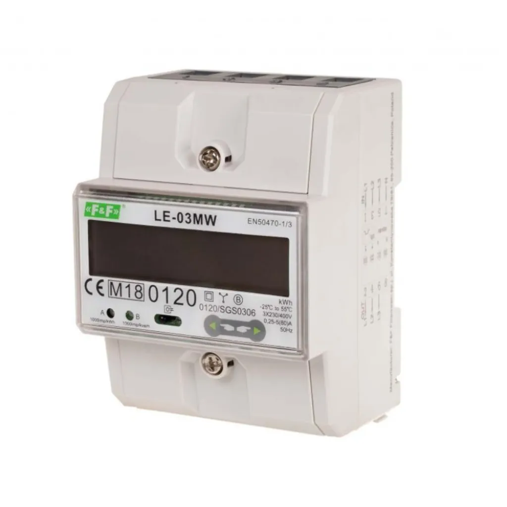 Compteur triphasé 1864 rail DIN avec affichage LCD et précision MID