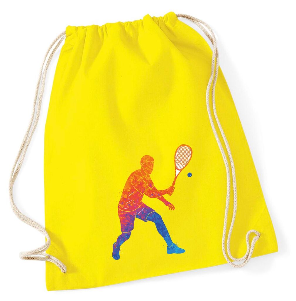 Huuraa Turnbeutel Squash bunte Silhouette 12 Liter Yellow Baumwolle Rucksack Geschenkidee