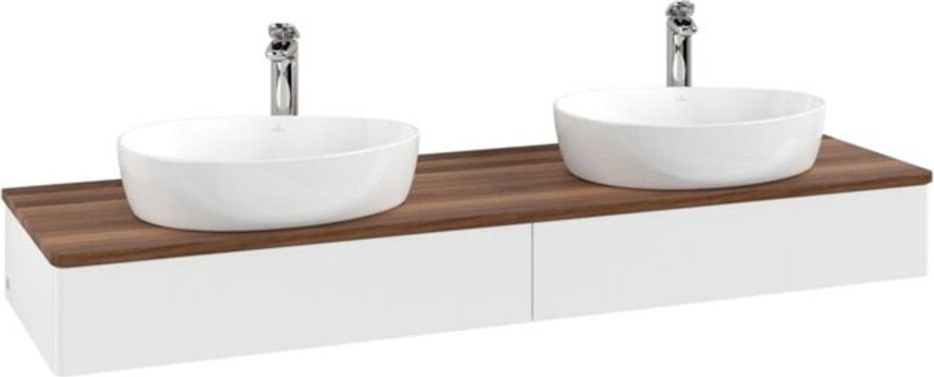 V&B Waschtischunterschrank ohne Frontstruktur Antao 160x50cm, HL, WBP w. wal, wh. m Lac