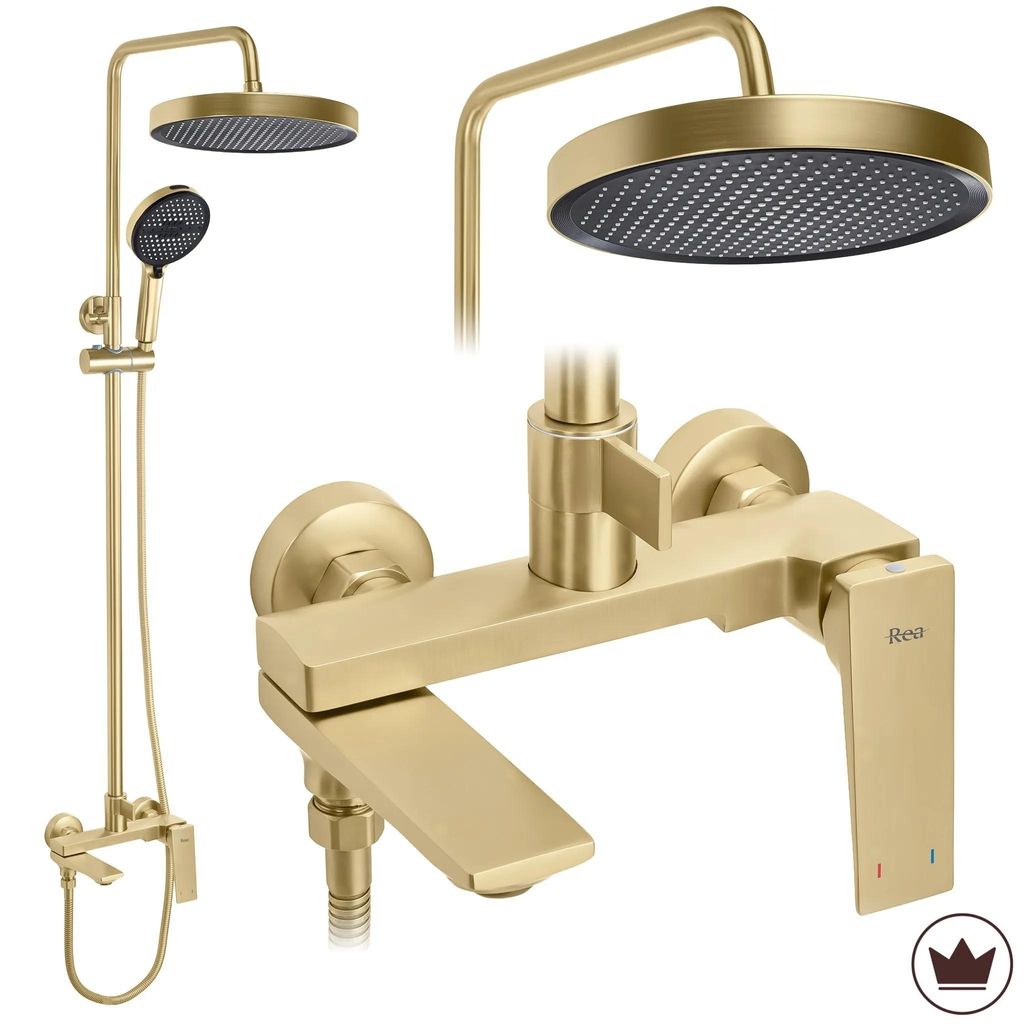 Duschset Rea Prime Gebürstetes Gold