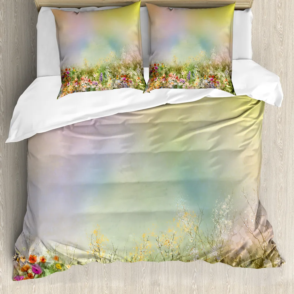 Set Letto ABAKUHAUS 200x200 Fiori Naturali - Ipoallergenico e Morbido