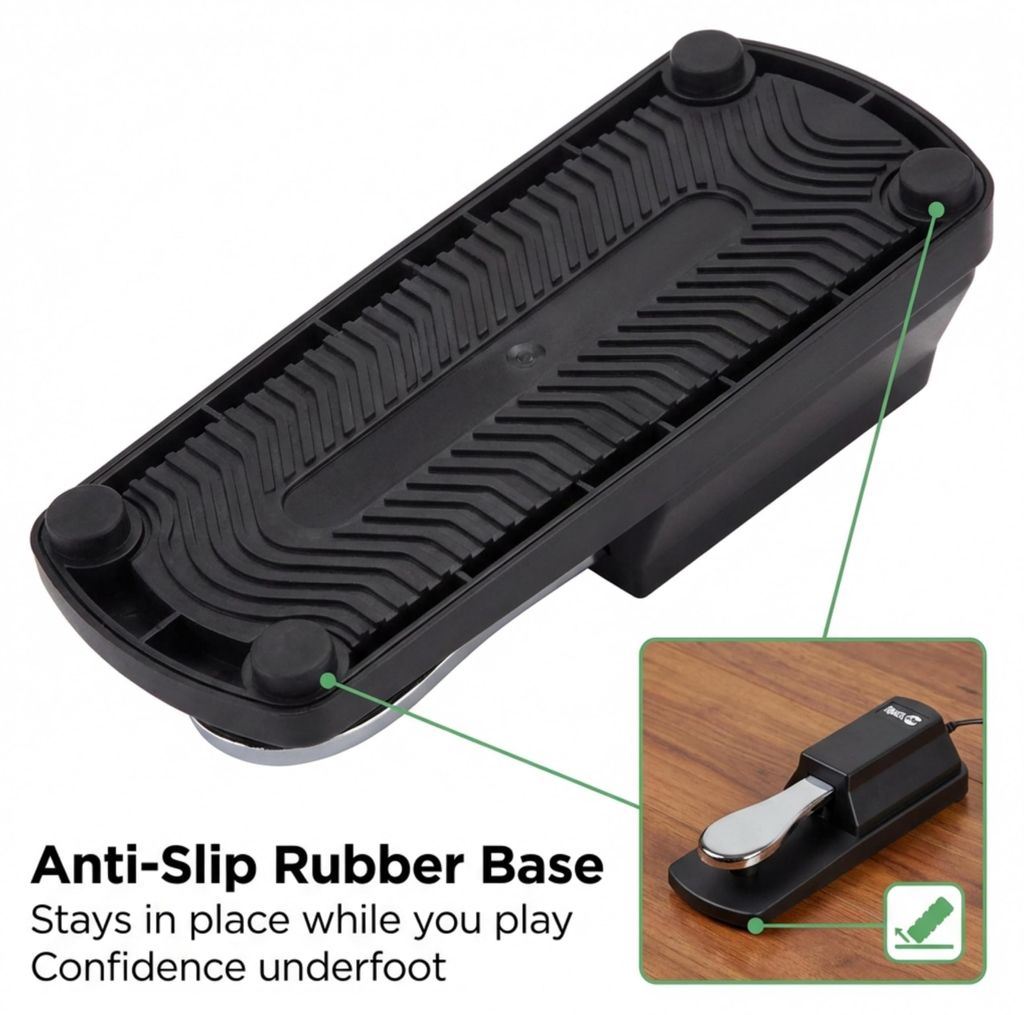 Rockjam Sustain Pedal für digitale Klaviere, Produktbild 