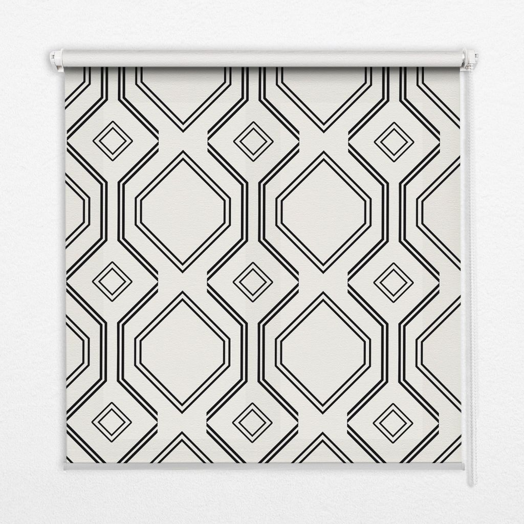 Seitenzug-Rollo Fensterrollo Jalousie - Lichtdurchlässig Springrollos - 110x140 cm - Rhombus-Illusion