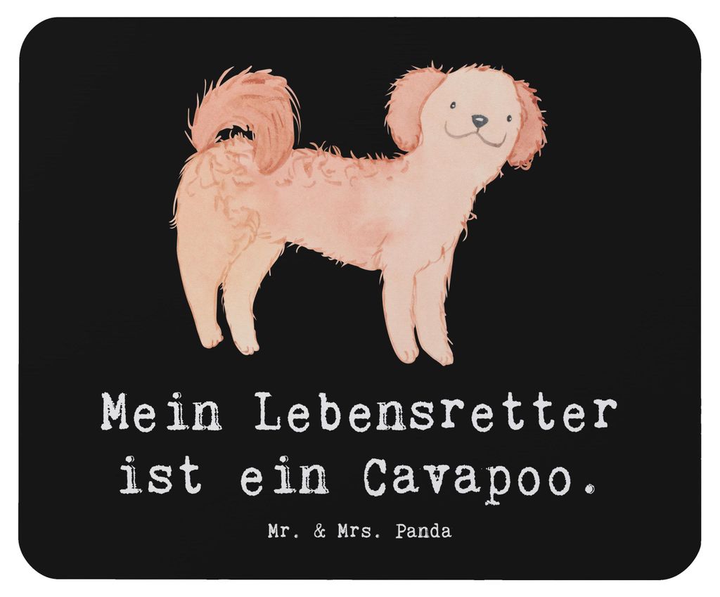 Mr. & Mrs. Panda Mousepad Cavapoo Lebensretter - Schwarz - Geschenk, Mouse Pad, laptop, Mauspad, Cavoodle, pc mausunterlage