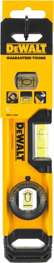 DeWALT DWHT0-43003, Poziom Torpedy, 0,25 m, Czarny, Żółty, Zdjęcie produktu 
