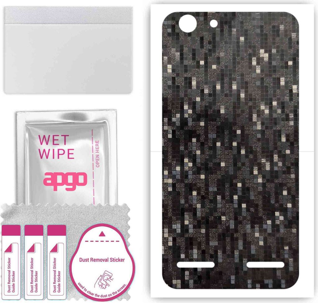 apgo Rückseite Schutzfolie, Skin, kompatibel mit Lenovo K5, Hinten Displayschutzfolie aus Vinylfolie, kratzfest, einfache Montage - Carbon Black P...