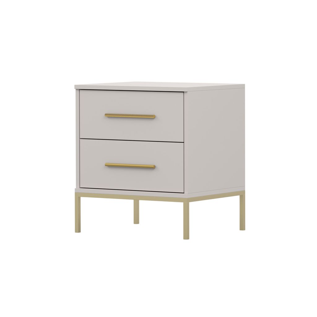 Nachttisch Nachttischschrank Nachtkommode Nachtkonsole 50 cm Kaschmir/Kaschmir mit zwei Schubladen Rosa 23