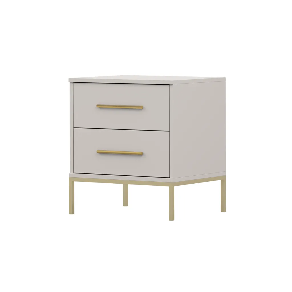 Table de nuit 2 tiroirs Cachemire Rose 23 - Meuble de chevet 50 cm
