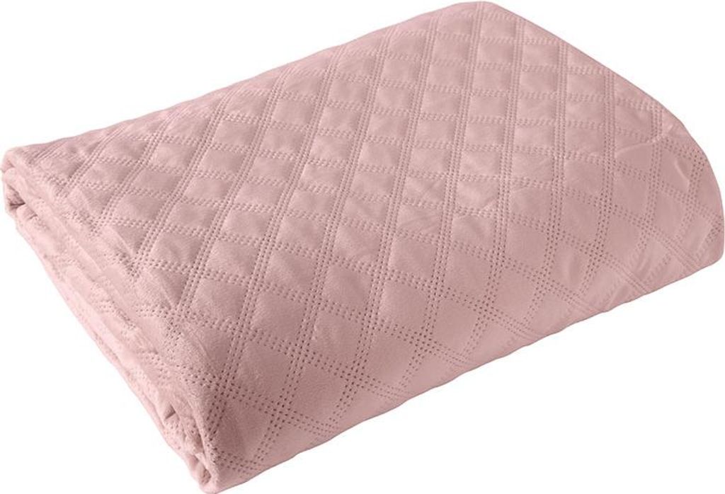 Tagesdecke, gesteppt, modern, Samt Velvi 170x210 014 Hellrosa
