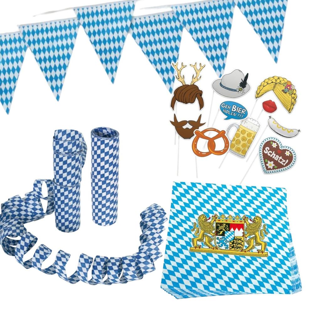 Deko Set 14-teilig – Bayern Partydeko mit Girlande, Produktbild 