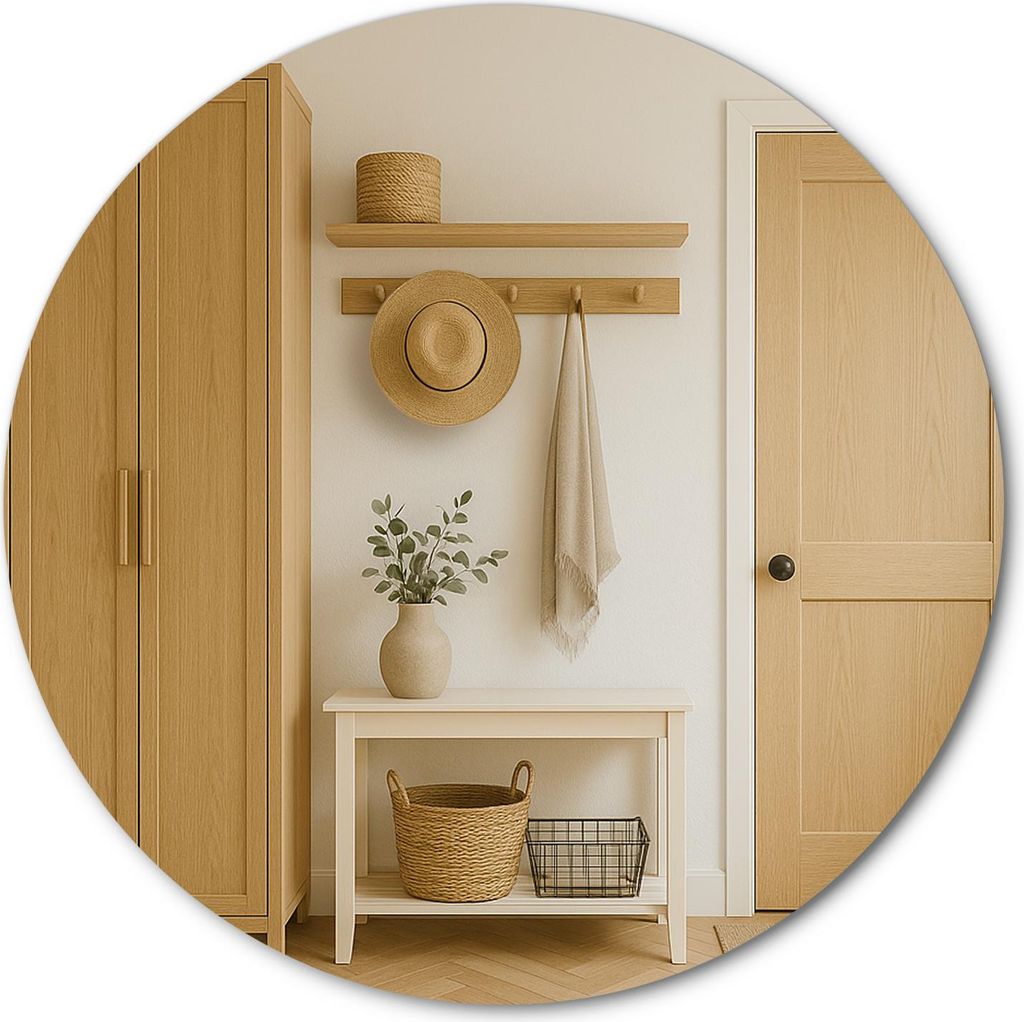 Runder Loft-Spiegel 90 cm, großer rahmenloser Wandspiegel, modern und elegant