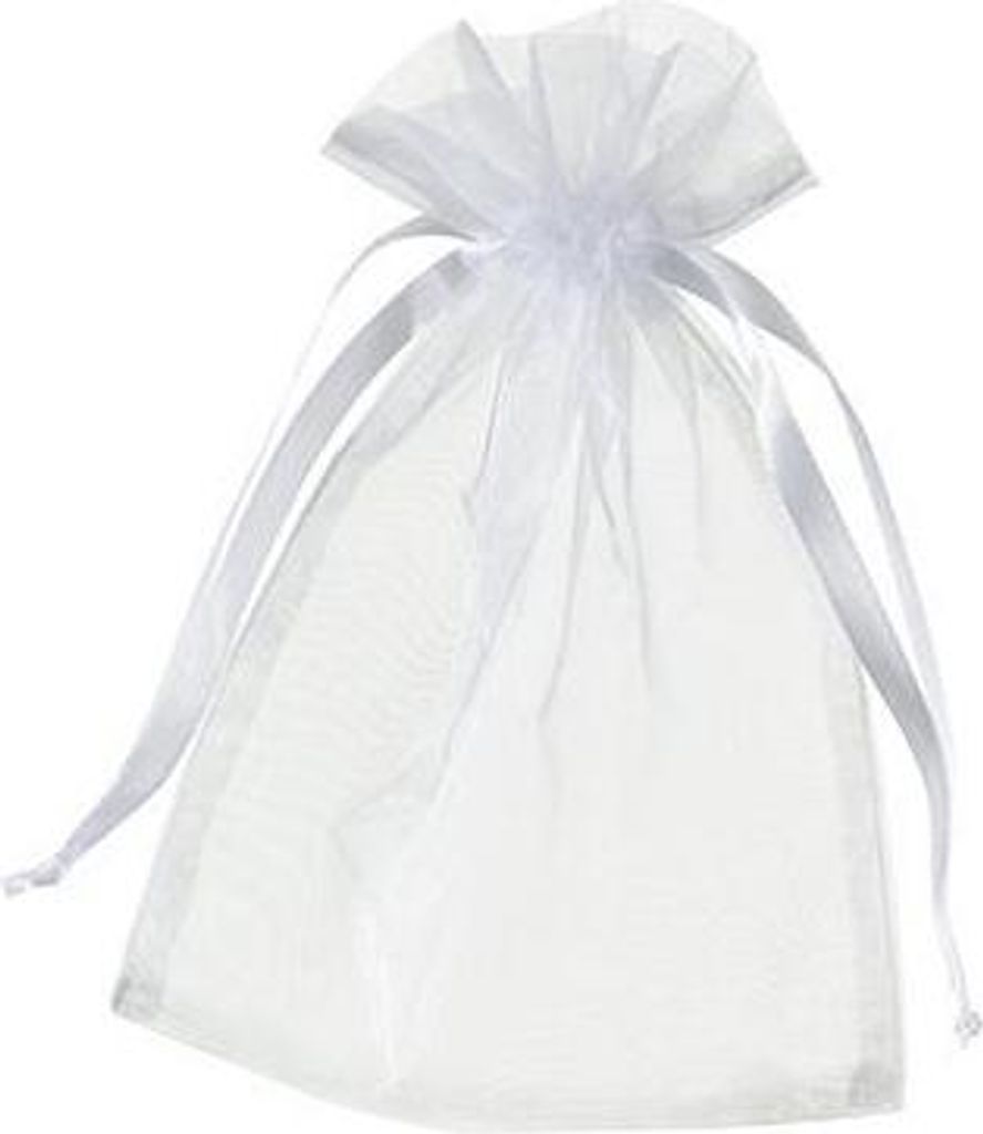 Organza-Beutel 12 Stück weiß 12,5 x 17 cm für kleine Produktbild 