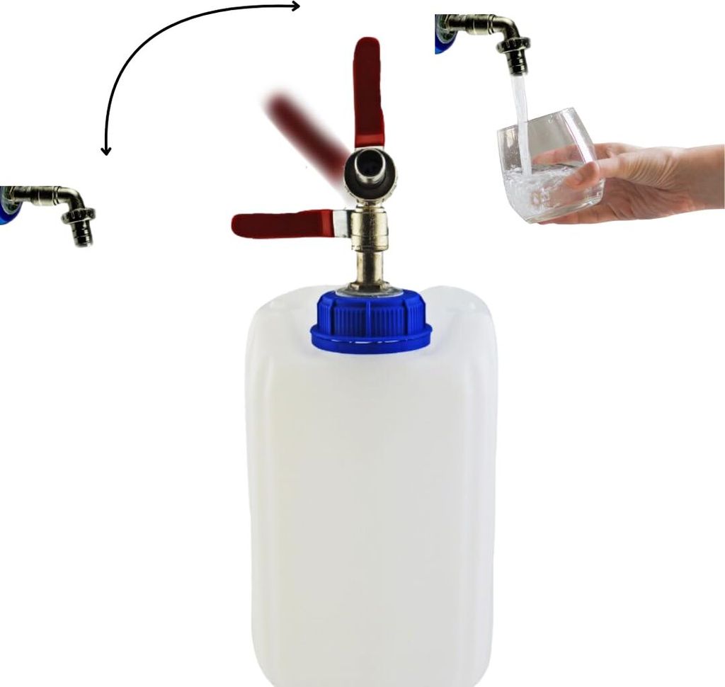 Anwicar Wasserkanister mit hahn - Wasser Kanister mit zapfhahn 10l - Camping Wassertank - Weiß