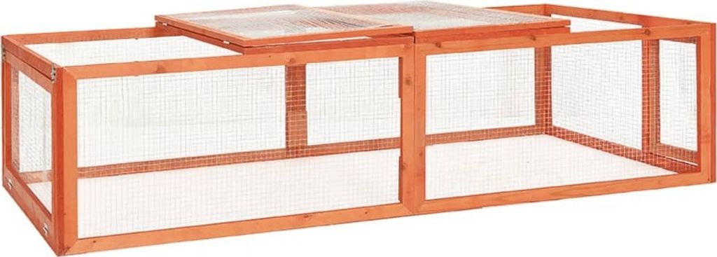 Kaninchenstall 183x90x46,5 cm Massivholz Tanne