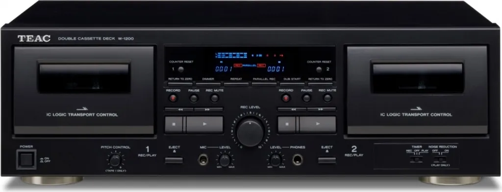 TEAC W-1200(B) Double platine cassette noire hi-fi avec sortie USB audio
