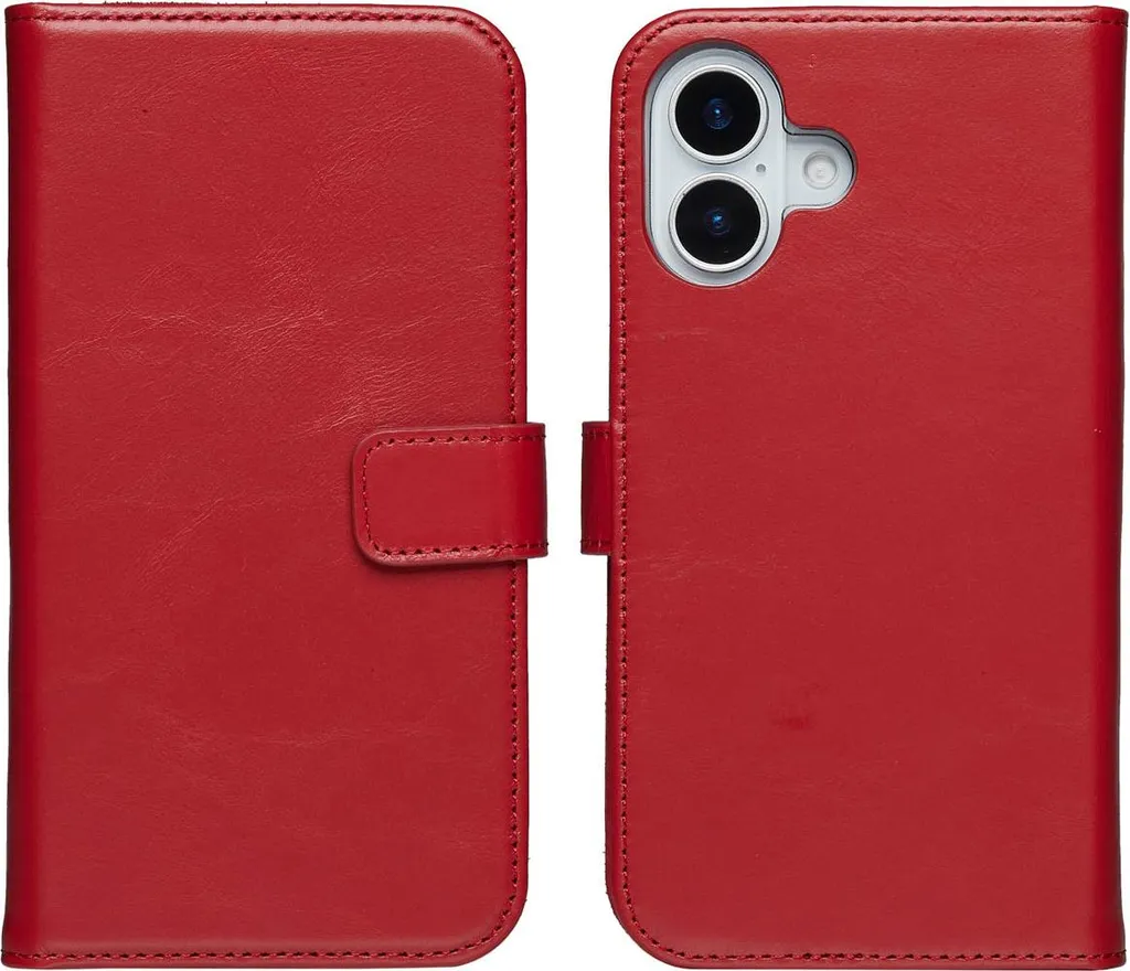 Custodia Selencia iPhone 17 in Vera Pelle Rossa - Eleganza a Libro