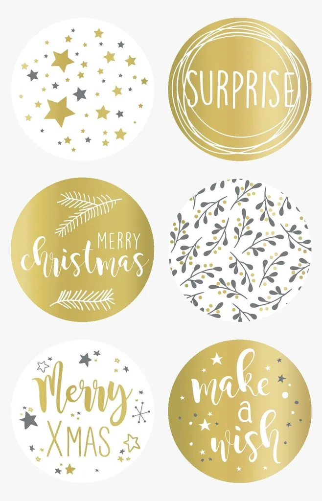 Finissez vos paquets facilement : Stickers Noël Joyeux Noël Ø 4 cm