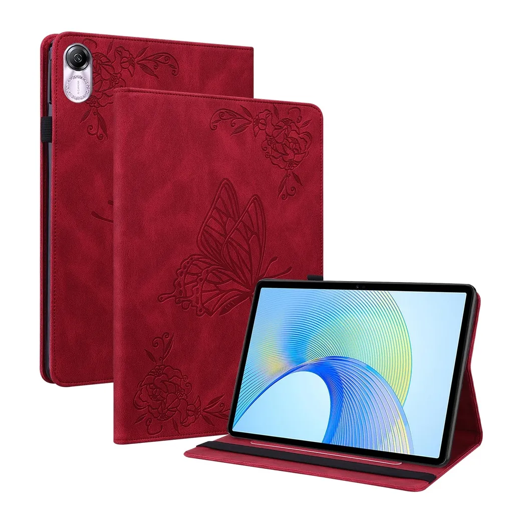 Per Honor Pad X9 / X8 Pro Modello a farfalla Custodia di copertura in Pelle finta Rosso