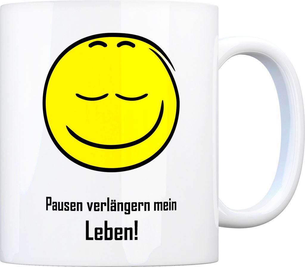 Kaffeebecher mit Spruch: Pausen verlängern mein Leben! Tasse Kaffeetasse mug