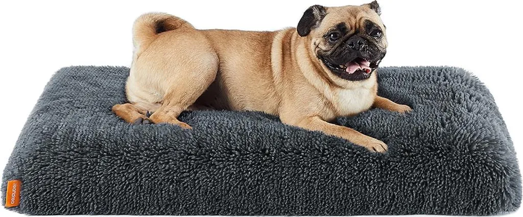 Lit pour chien en peluche gris foncé 80x50x8 cm Taille M - Confort Doux