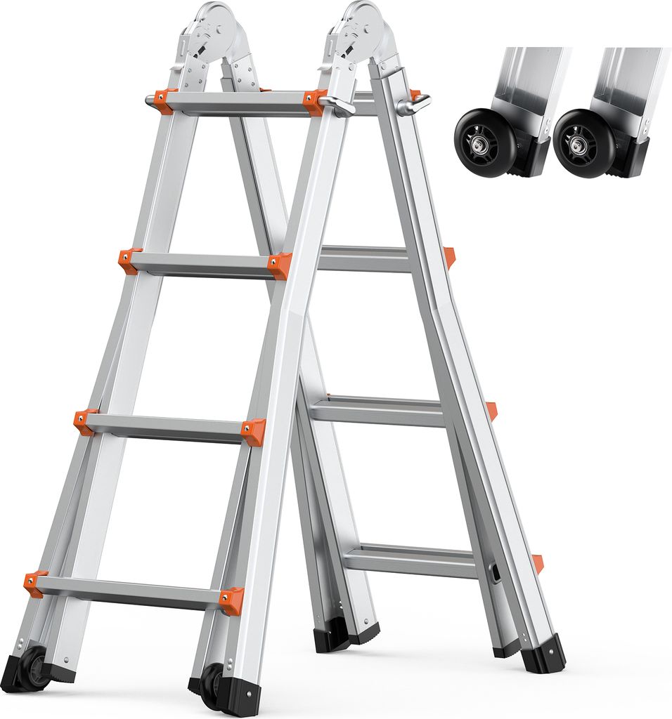 SucceBuy 15 ft scala telescopica A-frame, estensione Immagine del prodotto 