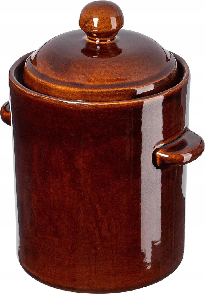 Pot de fermentation en grès FCM 2,5L forme tonneau - Fabriqué en Pologne