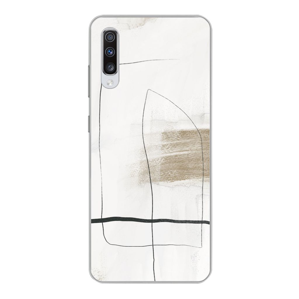 MuchoWow Handyhülle Schutzhülle Hülle für Samsung Galaxy A70 Farbe - Minimalismus - Schwarz Silikon Softcase Handy Hülle - Schutzhaube