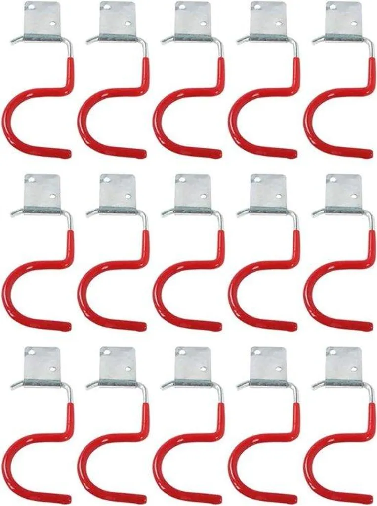 Lot de 15 supports outils de jardin rouges avec revêtement antidérapant