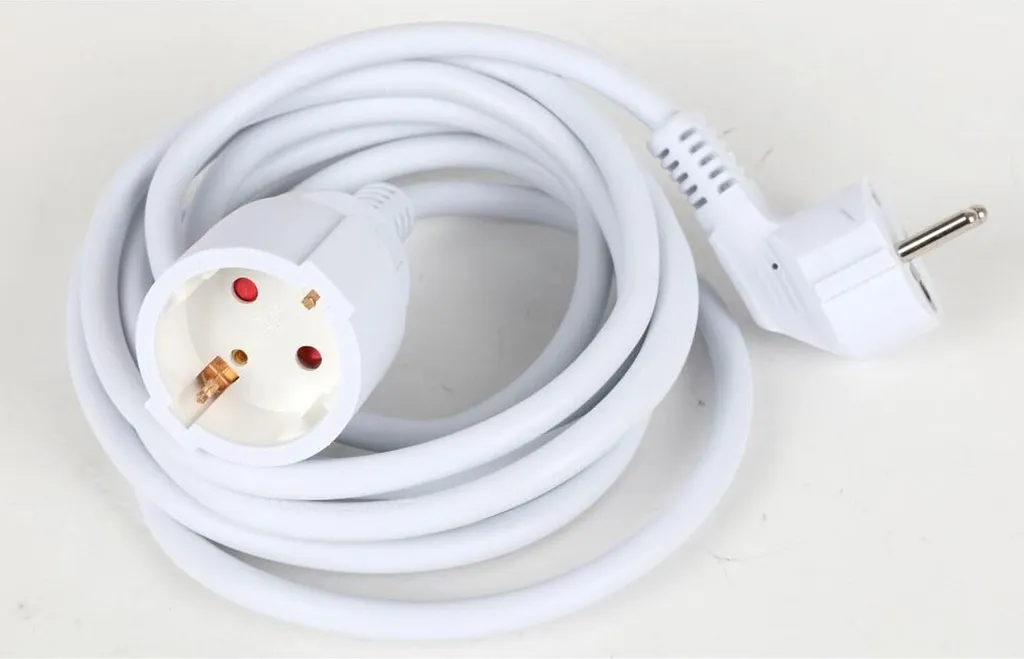 Câble de rallonge électrique blanc 3m HEITECH section 1,5 pour la maison - 3
