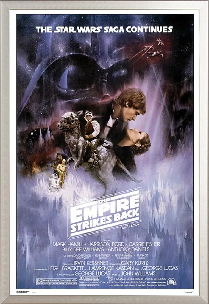 Star Wars - Poster - TESB - Rider + cornice rimovibile, Shinsuke® Maxi alluminio argento, vetro acrilico