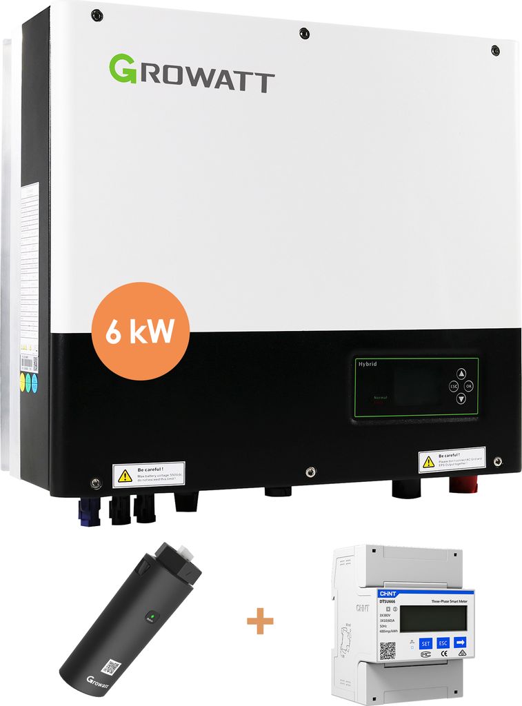 GROWATT Hybrid Wechselrichter SPH 6000TL3 BH-UP, 6kW inkl. ShineWiFi-X und Smart Energy-Meter
