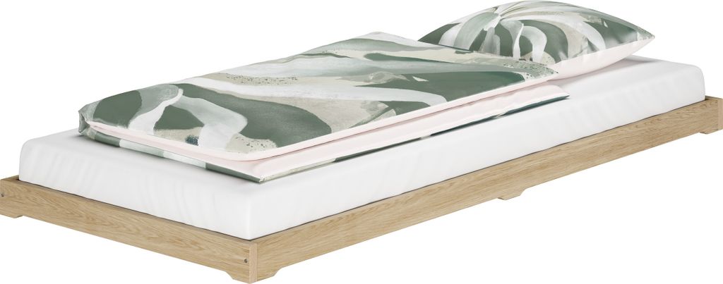 Kinderbett niedriges, kleines Einzelbett Futon 80x180 Esche geölt V-60.47E-08-180ohne Zubehör