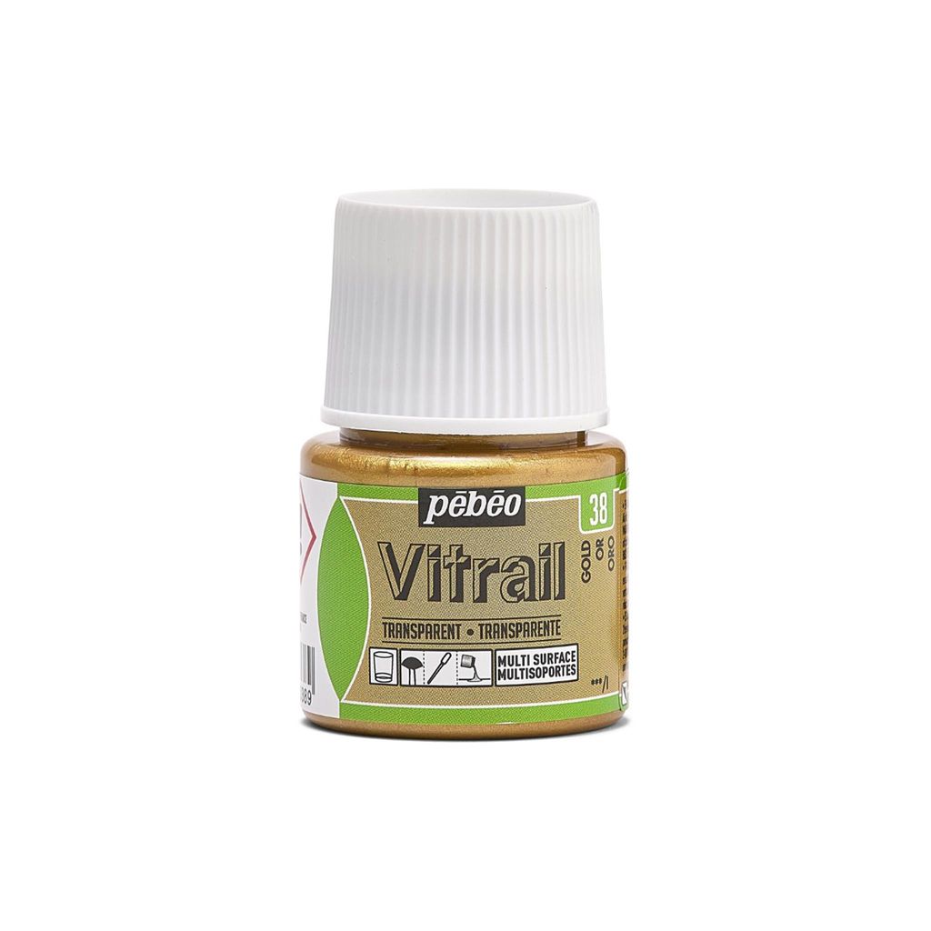 Pebeo Vitrail vernice trasparente per vetro, 45 ml, 38 oro Immagine del prodotto 