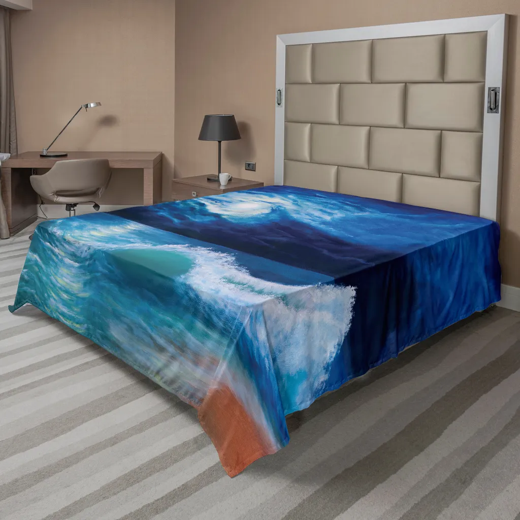 Drap de lit supérieur décoratif Paysage Mer et Plage 244 x 205 cm