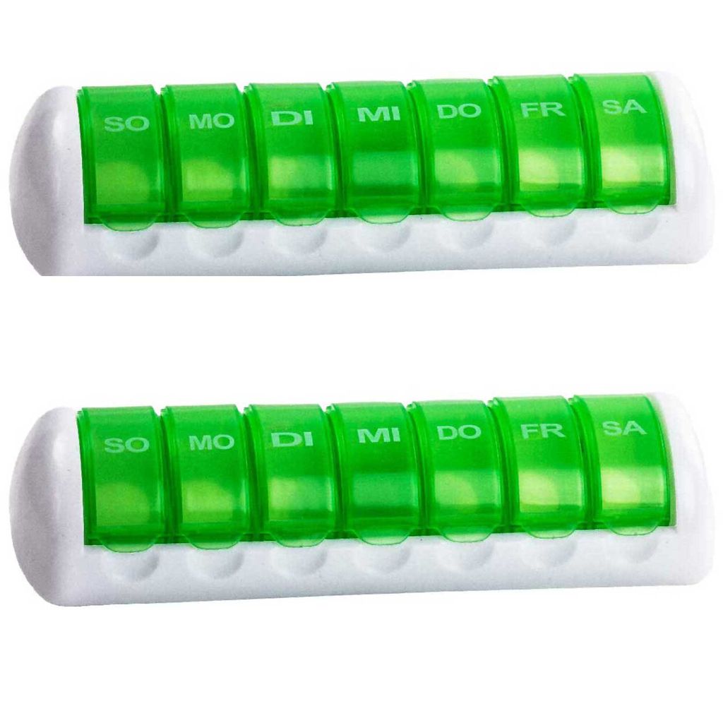 Blau Transp Wochenpillendosen 8 Fächer,Medikamentenbox,Pillenbox,Tablettenbox 
